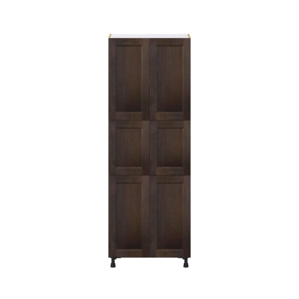 Summerina Chestnut Solid Wood Recessed Assembled Pantry Cabinet with 6 Doors and 4 Inner Drawers (24 in. W X 84.5 in. H X 24 in. D)