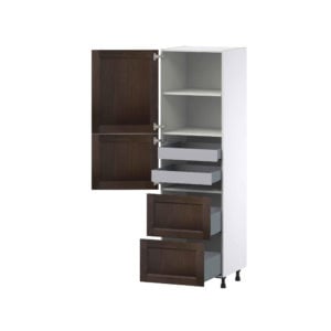 Summerina Chestnut Solid Wood Recessed Assembled Pantry Cabinet 2 Doors with 2 Drawers and 2 Inner Drawers (24 in. W X 84.5 in. H X 24 in. D)