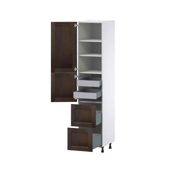 Summerina Chestnut Solid Wood Recessed Assembled Pantry Cabinet 1 Doors with 2 Drawers and 2 Inner Drawers (18 in. W X 89.5 in. H X 24 in. D)