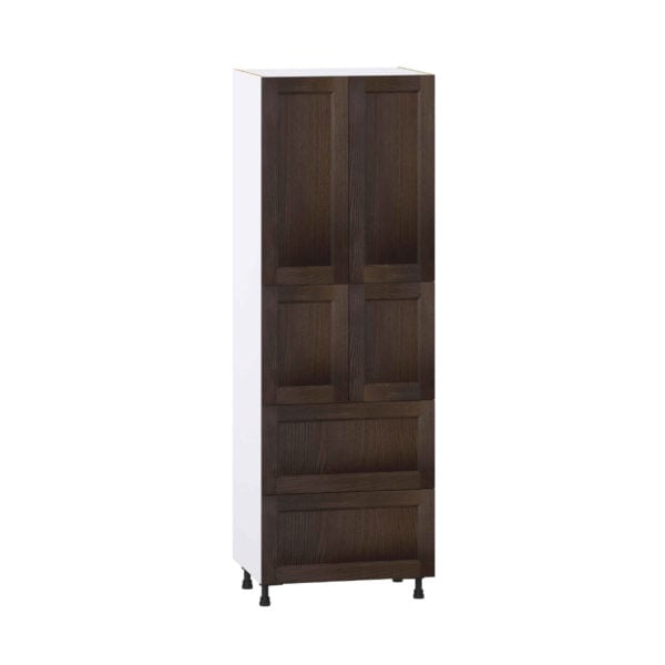 Summerina Chestnut Solid Wood Recessed Assembled Pantry Cabinet 4 Doors with 2 Drawers and 2 Inner Drawers (30 in. W X 89.5 in. H X 24 in. D)