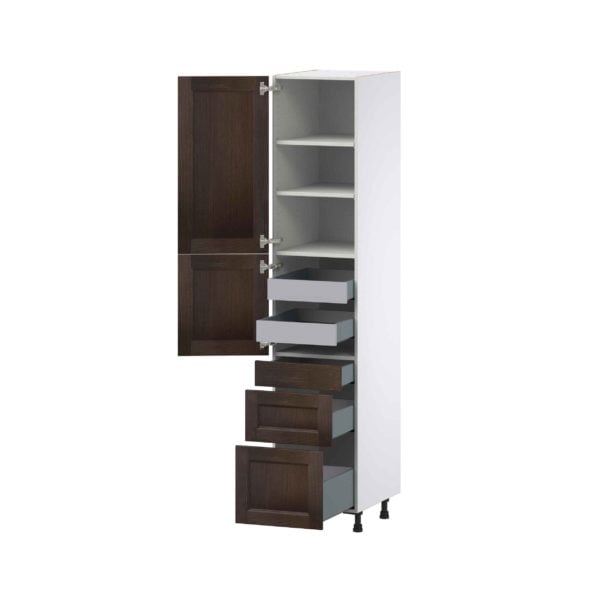 Summerina Chestnut Solid Wood Recessed Assembled Pantry  Cabinet with 3 Drawers and 2 Inner Drawers (18 in. W X 89.5 in. H X 24 in. D)