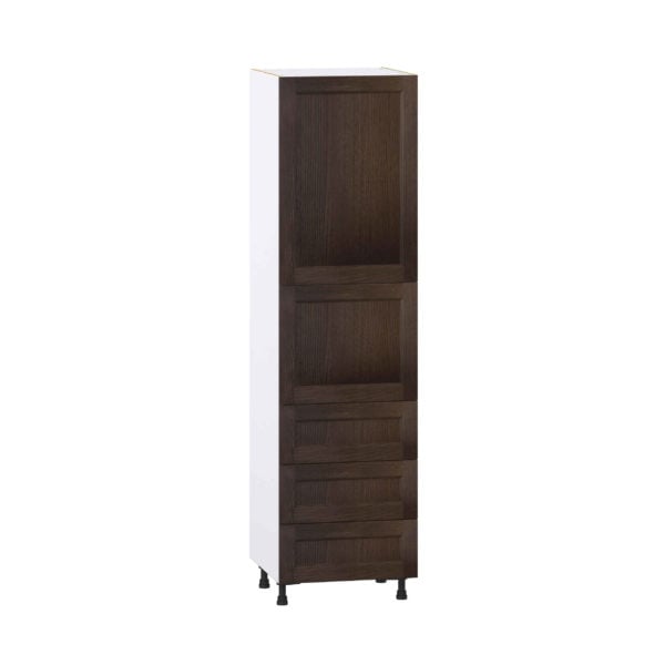 Summerina Chestnut Solid Wood Recessed Assembled Pantry Cabinet 1 Doors with 3 Drawers and 2 Inner Drawers (24 in. W X 89.5 in. H X 24 in. D)