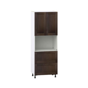 Summerina Chestnut Solid Wood Recessed Assembled Pantry Microwave Cabinet with 2 Drawer (30 in. W X 84.5 in. H X 24 in. D)