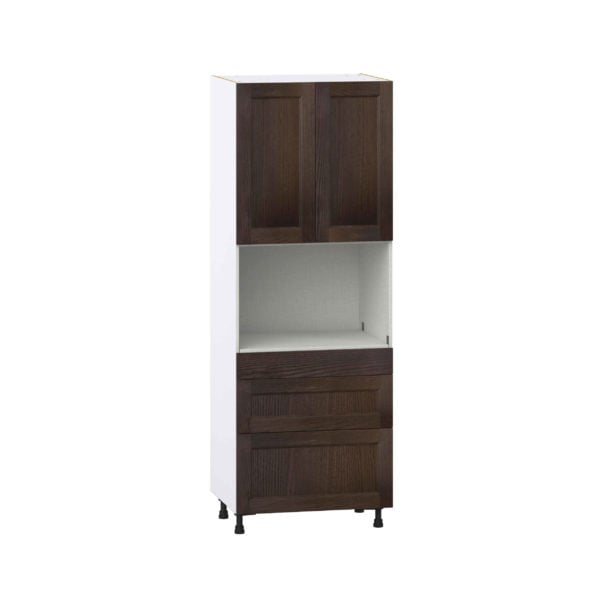 Summerina Chestnut Solid Wood Recessed Assembled Pantry Micro/Oven  Cabinet with 3 Drawers (30 in. W x 84.5 in. H x 24 in. D)