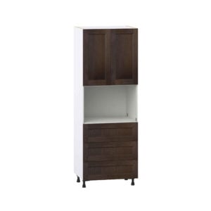 Summerina Chestnut Solid Wood Recessed Assembled Pantry Microwave Cabinet with 3 Even Drawers (30 in. W X 84.5 in. H X 24 in. D)