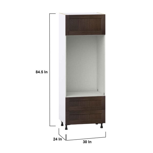 Summerina Chestnut Solid Wood Recessed Assembled Pantry Micro/Oven  Cabinet with 2 Drawers (30 in. W x 84.5 in. H x 24 in. D)