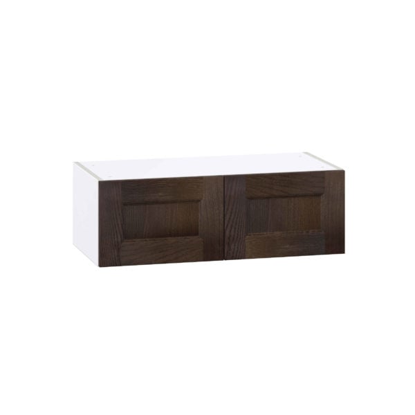 Summerina Chestnut Solid Wood Recessed Assembled Wall Bridge  Cabinet (30 in. W x 10 in. H x 14 in. D)