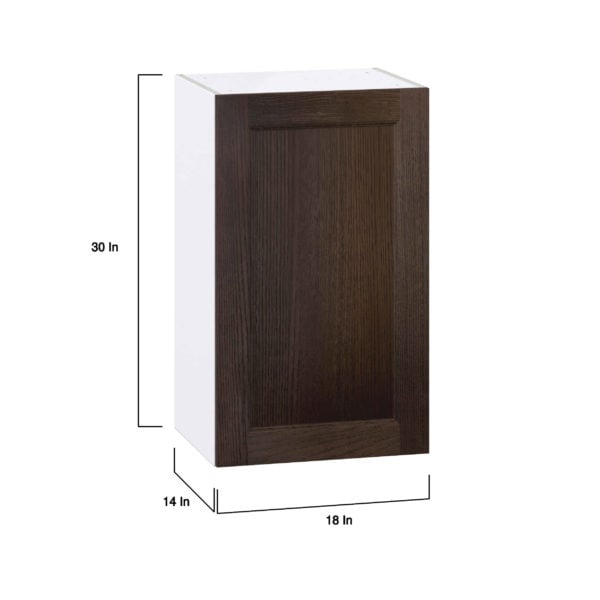 Summerina Chestnut Solid Wood Recessed Assembled Wall  Cabinet with Full high Door (18 in. W x 30 in. H x 14 in. D)