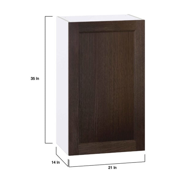 Summerina Chestnut Solid Wood Recessed Assembled Wall  Cabinet with Full High Door (21 in. W x 35 in. H x 14 in. D)