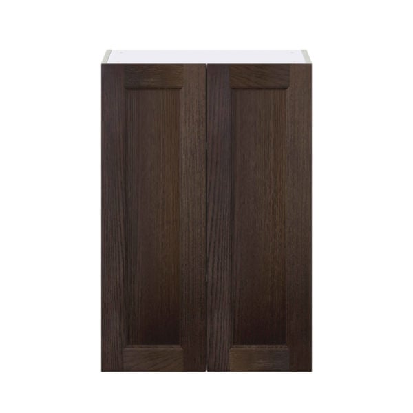 Summerina Chestnut Solid Wood Recessed Assembled Wall  Cabinet with 2 Full High Doors (24 in. W x 35 in. H x 14 in. D)