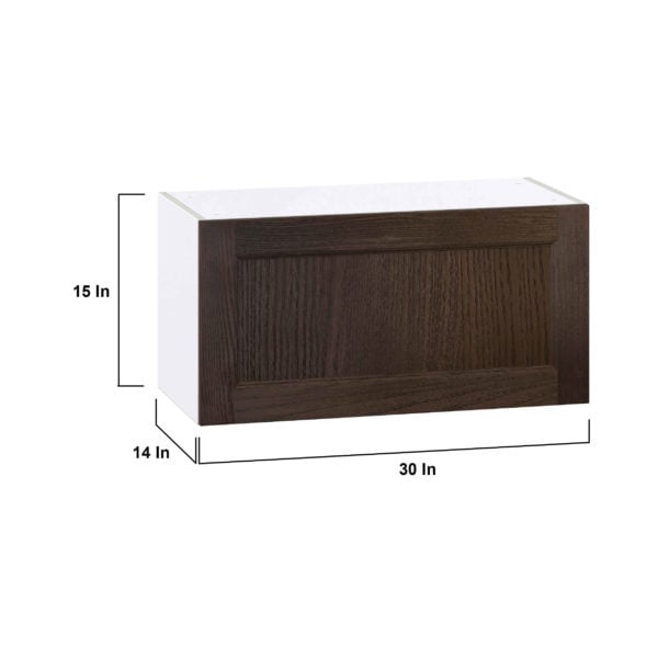 Summerina Chestnut Solid Wood Recessed Assembled Wall Bridge  Cabinet with Lift Up Door (30 in. W x 15 in. H x 14 in. D)