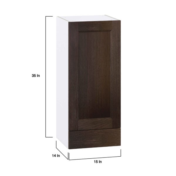 Summerina Chestnut Solid Wood Recessed Assembled Wall  Cabinet with a Door and a 5 in. Drawer (15 in. W x 35 in. H x 14 in. D)