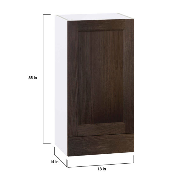 Summerina Chestnut Solid Wood Recessed Assembled Wall  Cabinet with a Door and a 5 in. Drawer (18 in. W x 35 in. H x 14 in. D)