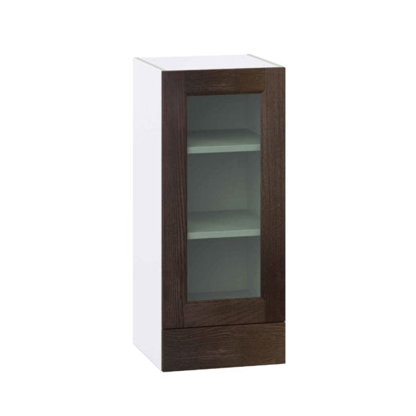 Summerina Chestnut Solid Wood Assembled Wall  Cabinet with a Glass Door and a 5 in. Drawer (15 in. W x 35 in. H x 14 in. D)