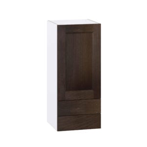 Summerina Chestnut Solid Wood Recessed Assembled Wall  Cabinet with a Door and Two 5 in. Drawers (15 in. W x 35 in. H x 14 in. D)