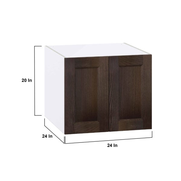 Summerina Chestnut Solid Wood Recessed Assembled Wall  Cabinet with 2 Full High Doors (24 in. W X 20 in. H X 24 in. D)