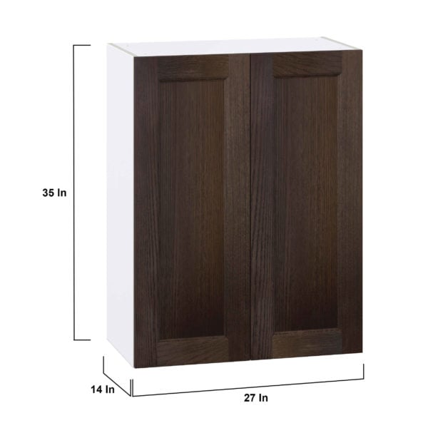 Summerina Chestnut Solid Wood Recessed Assembled Wall  Cabinet (27 in. W X 35 in. H X 14 in. D)