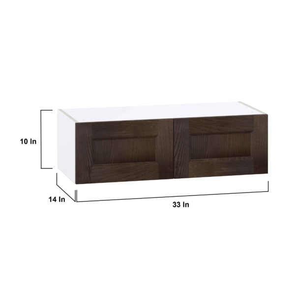 Summerina Chestnut Solid Wood Recessed Assembled Wall Bridge  Cabinet (33 in. W X 10 in. H X 14 in. D)