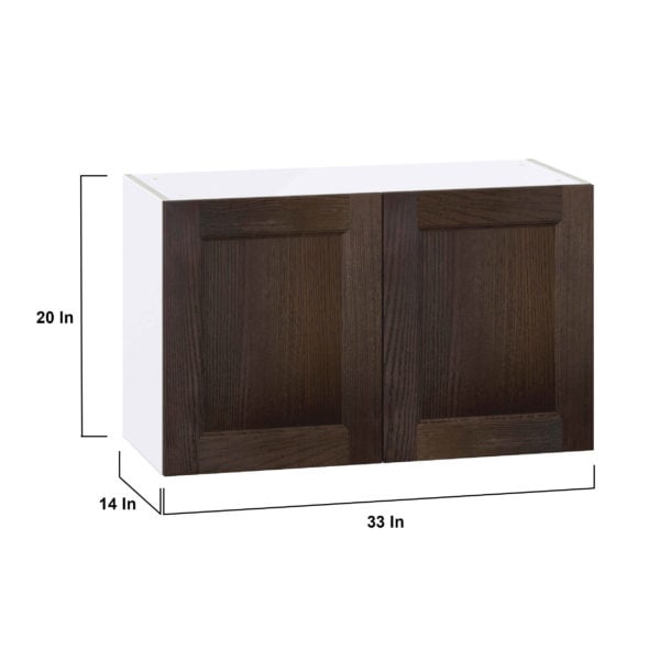 Summerina Chestnut Solid Wood Recessed Assembled Wall Bridge  Cabinet (33 in. W X 20 in. H X 14 in. D)